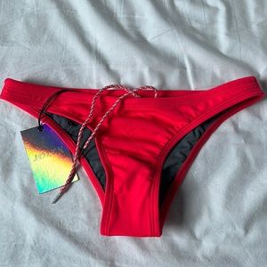 Jolyn Swimwear Brazil Bikini Bottoms in Strawberry - S